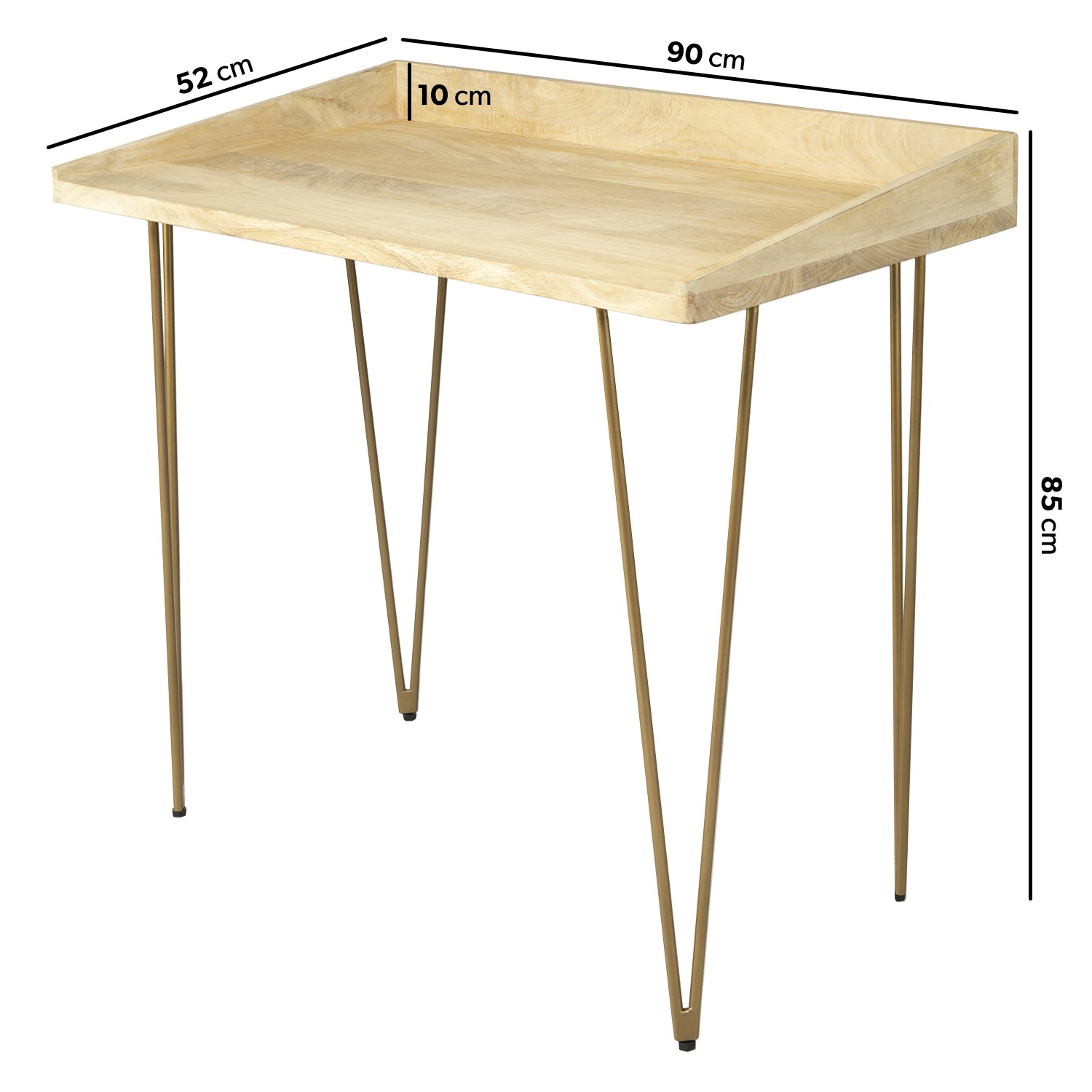 Read more about Small solid wood office desk with hairpin legs inari